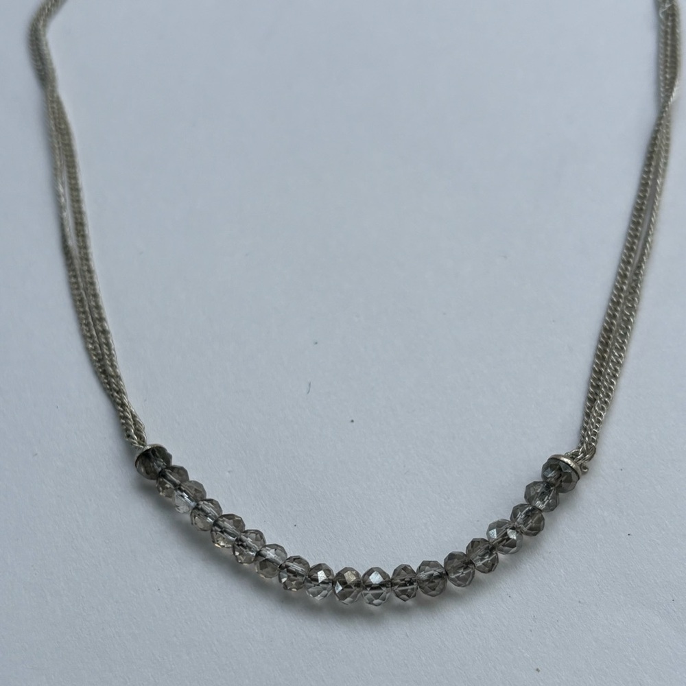 Stella & Dot Silver Tone and Beaded Necklace